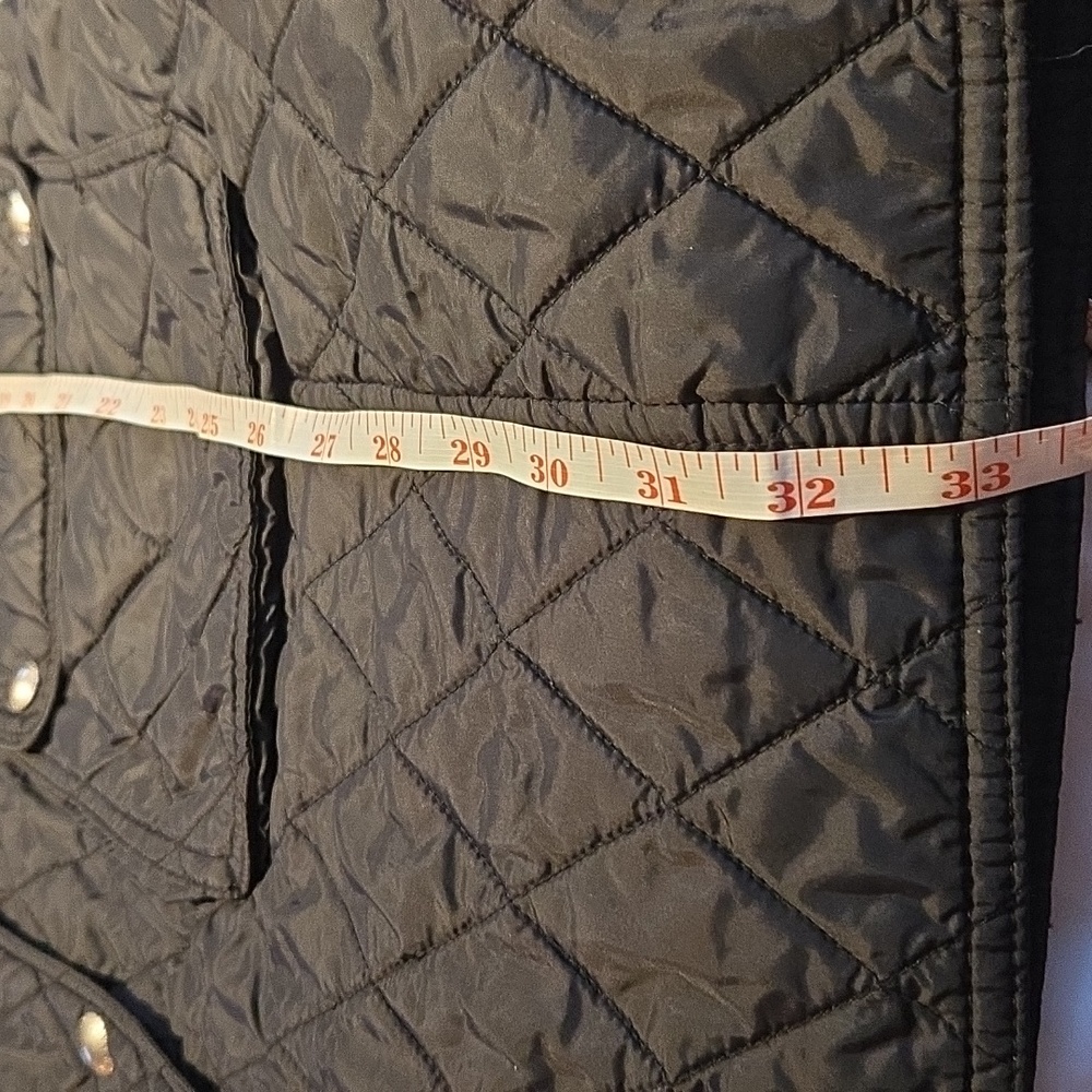 Lauren Ralph Lauren Black Quilted Long Jacket with Purple Lined Hood. 1X - Picture 11 of 16